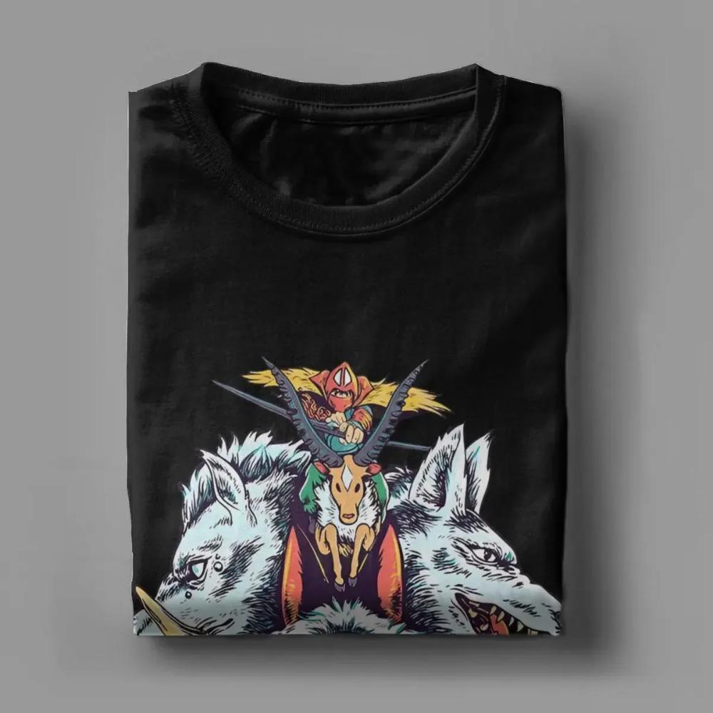 Mononokes Princess Men's T Shirt Japan Anime Cartoon Awesome Tees Short Sleeve O Neck T-Shirt 100% Cotton Summer Merchandise