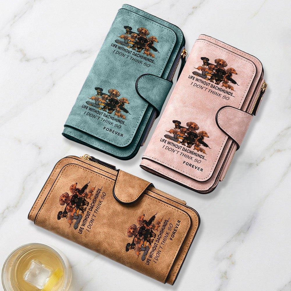 Fashionable Long Wallet with Heartwarming Dachshund Party Print Design Eye Catching and Multifunctional Portable with Clasp for Coins Large Capacity