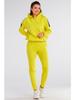 Hooded sweatshirt with shoulder patches, yellow L/XL
