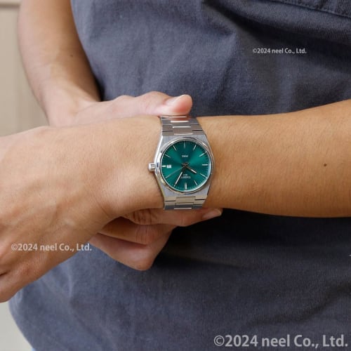Tissot PRX Men's Watch with Green Dial and Bracelet, T1372101108100, Officially Imported
