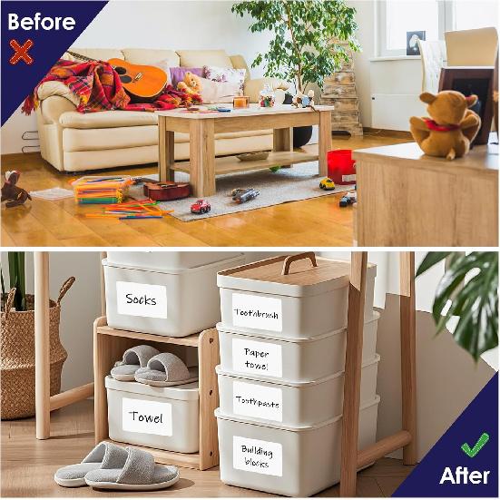 L LIKED 4"x6" Blank Removable Labels for Storage B, No Residue Handwritten Stickers for Boxes and Cases (150 Labels)