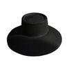 French Vintage Hepburn Black Big Eaves Bell Hat Top Hat Women'S Summer Shade Sun Protection Resort Beach Sun Straw Hat
