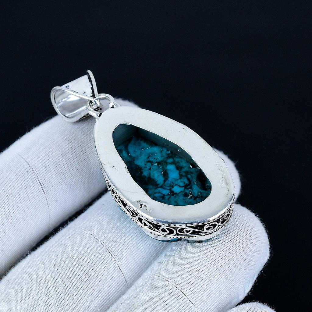 Tibetan Turquoise Cloud Pendant, 925 Sterling Silver Handmade Jewelry, Turquoise Silver Pendant, Party Wear Jewelry For Women's, Pendant Jewelry