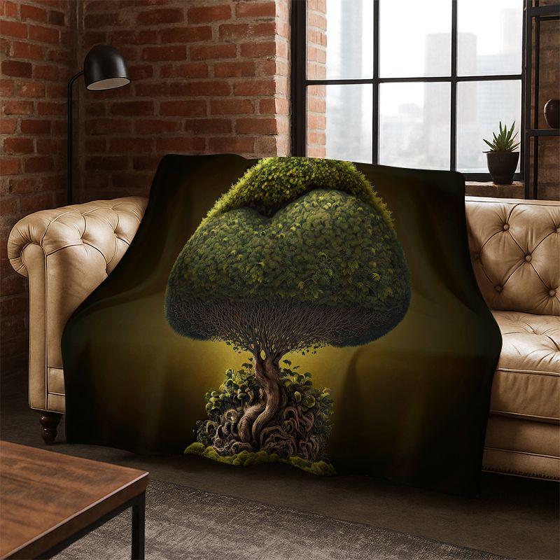 Tree of Life Nordic Mythology Yggdrasil Nature Cartoon Flannel Blanket Soft Throw Blanket for Bedroom Living Room Bed Travel Kid