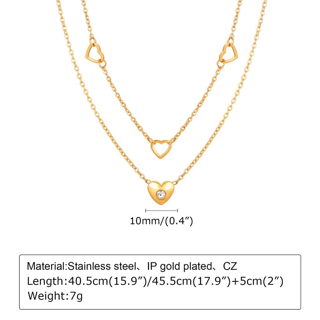 Fashion Geometric Butterfly Festival Heart Stainless Steel Gold Necklace Ladies, Accessories Nc-1198