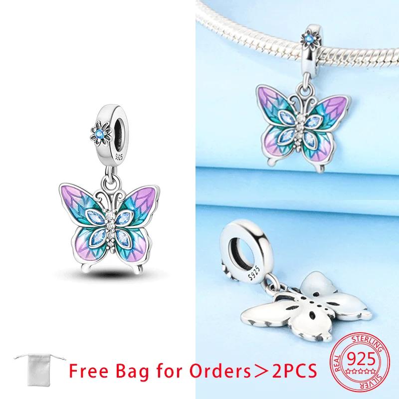Original Charms Copper Red Butterfly Color Bowknot Beads Pendant Fit Diy Bracelet Necklace Jewelry Making Birthday Fine Gift