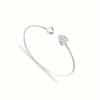 1 Piece Full Diamond Heart Opening Bracelet, Heart-Shaped Bracelet, Versatile Accessory Jewelry Bracelet