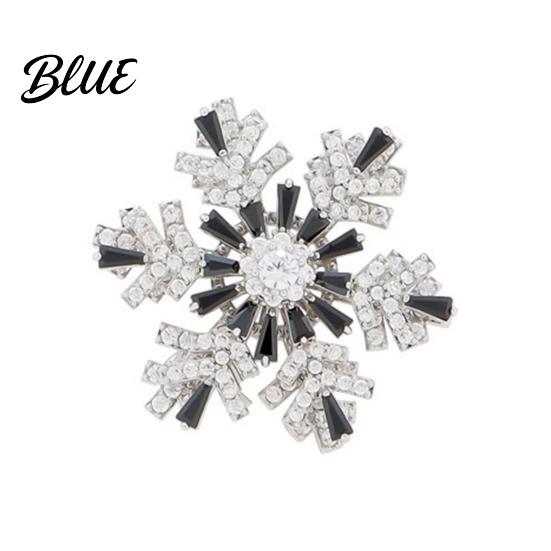 Black And White Brooch Snowflake Full Diamond Multifunctional Jewelry