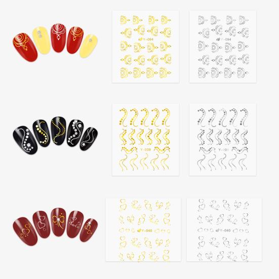 30 Sheets Golden Silver Butterfly Cat Spider Nail Art DIY Decor Sticker Decal