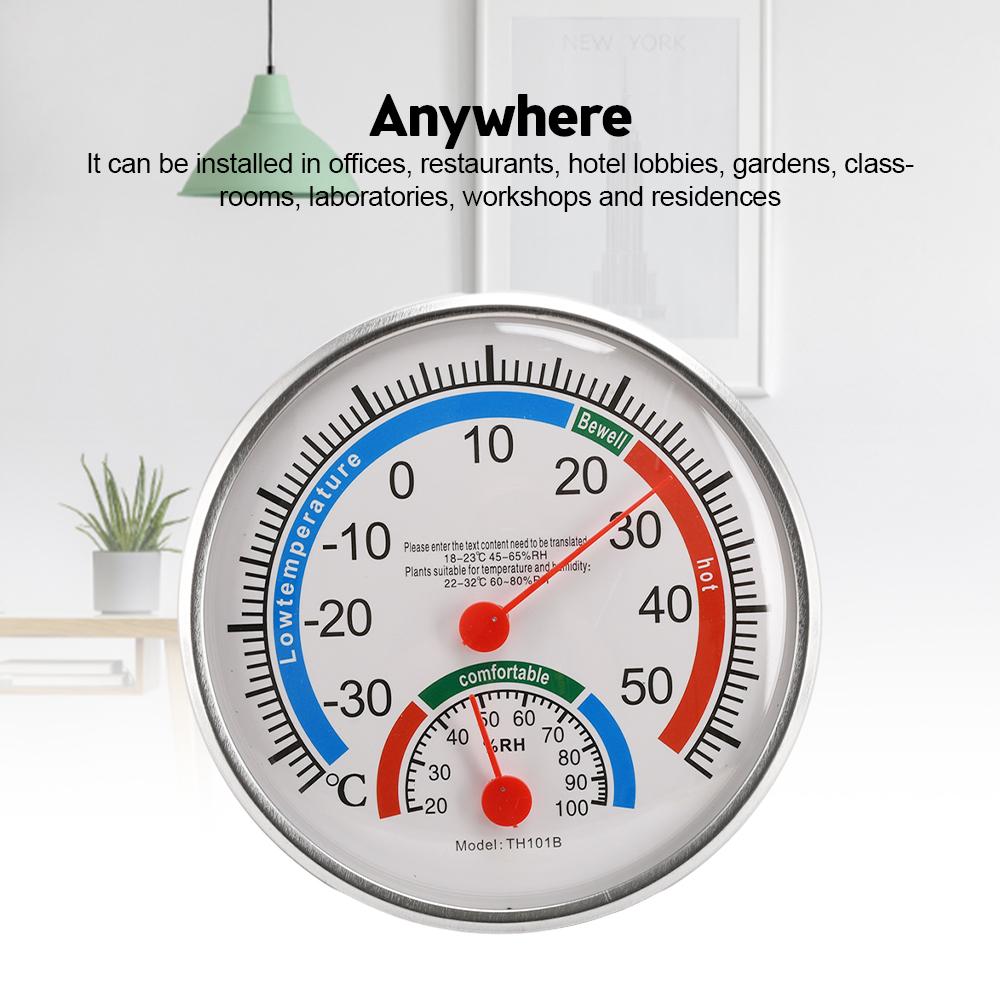 Mini Round Pointer Thermometer Hygrometer -30℃-50℃ Thermometer 20%-100% Hygrometer Indoor Office Humidity Monitor