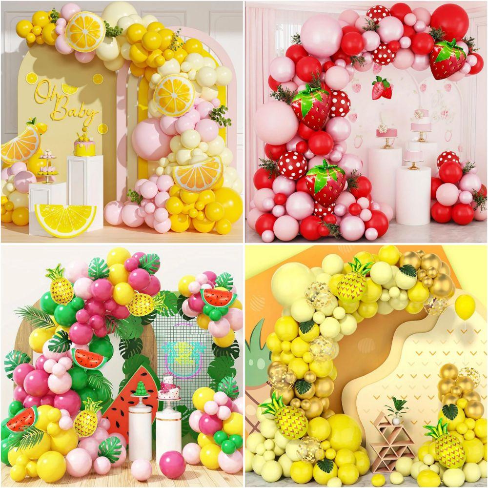 Fruit Theme Decorative Ballon Set Multicolor Party Balloons Creative Ballon Arch Kit  Gift