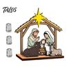 Holiday Party Supplies Christmas Tabletop Glowing Ornament, 3D Wooden Tree Decoration with Decorative Ornaments for Warm Light, Festive Centerpiece