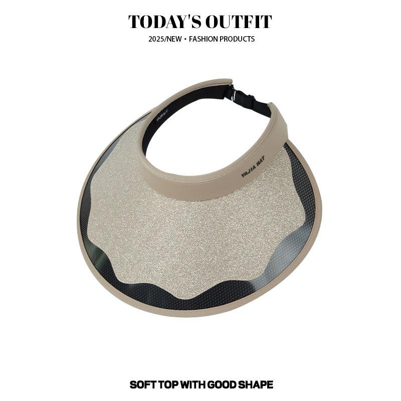New Vinyl Empty Top Hat Vacation Travel Large Brim Sun Protection Ultraviolet Outdoor Sky Top Sun Hat