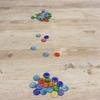 Japanese-made traditional toy glass marbles with net (1.6cm diameter) 12-piece set