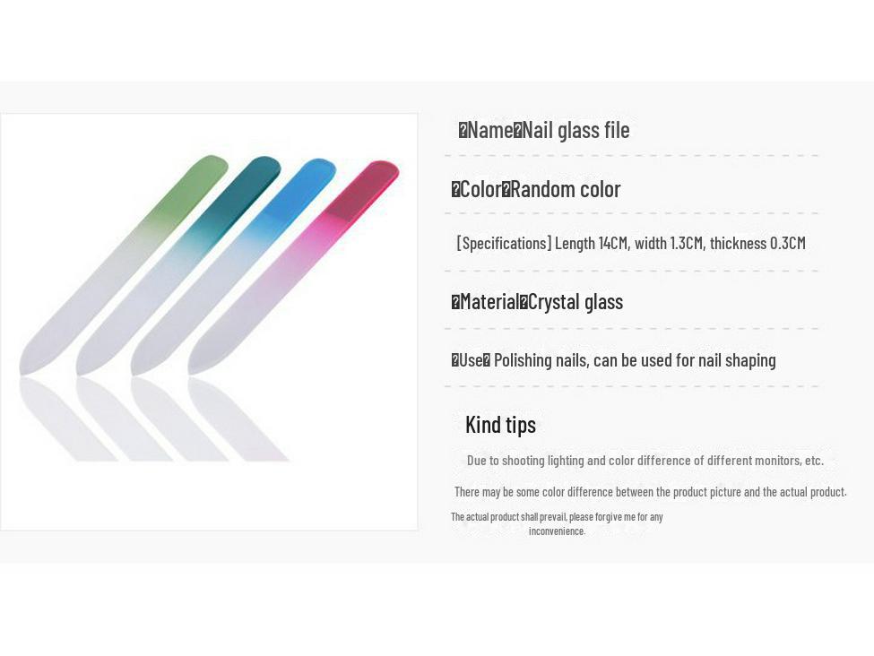 Nail Art Glass File Strips - Individually Packaged Nail Shaping Tools