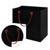 Stair Basket with Leather Handles Felt L-Shape Large Capacity Stair Step Bin Foldable Staircase for Clothes