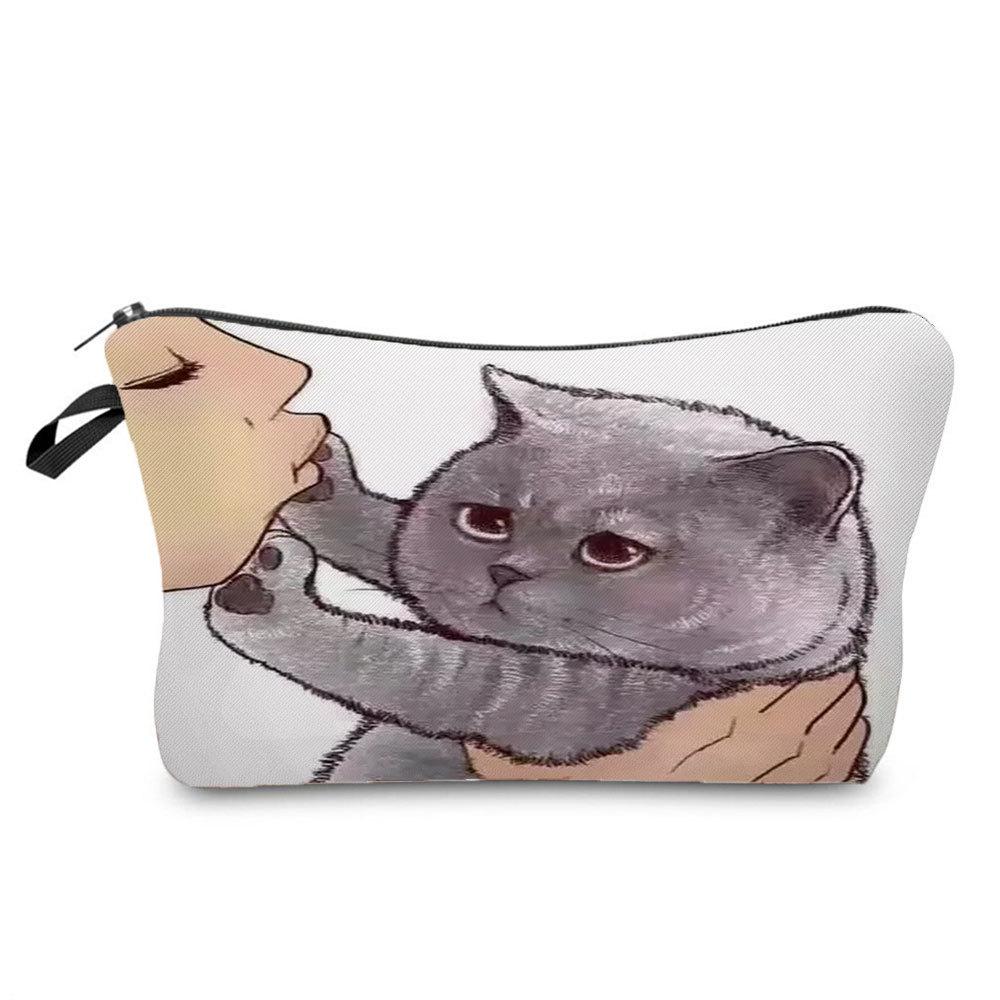 Women Cat Print Cosmetic Bag Toiletries Organize Travel Storage Case  6405