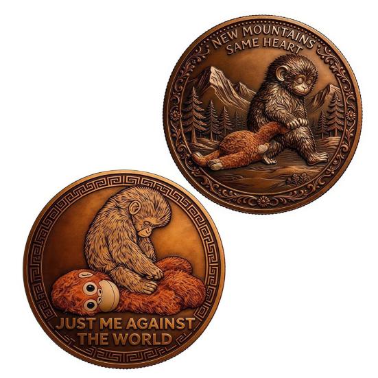 Emotional Support Coin Inspirational Monkey Challenge Pocket Coin Double?Sided Collectible Token for Friends Family Motivation Keepsake