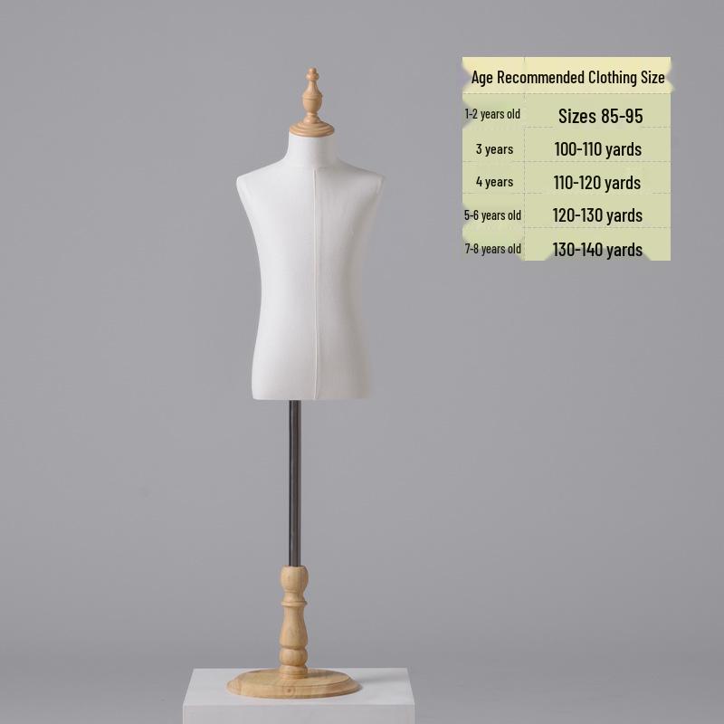 Child Mannequin Display Stand: Solid Wood & Fabric for Toddler Clothing
