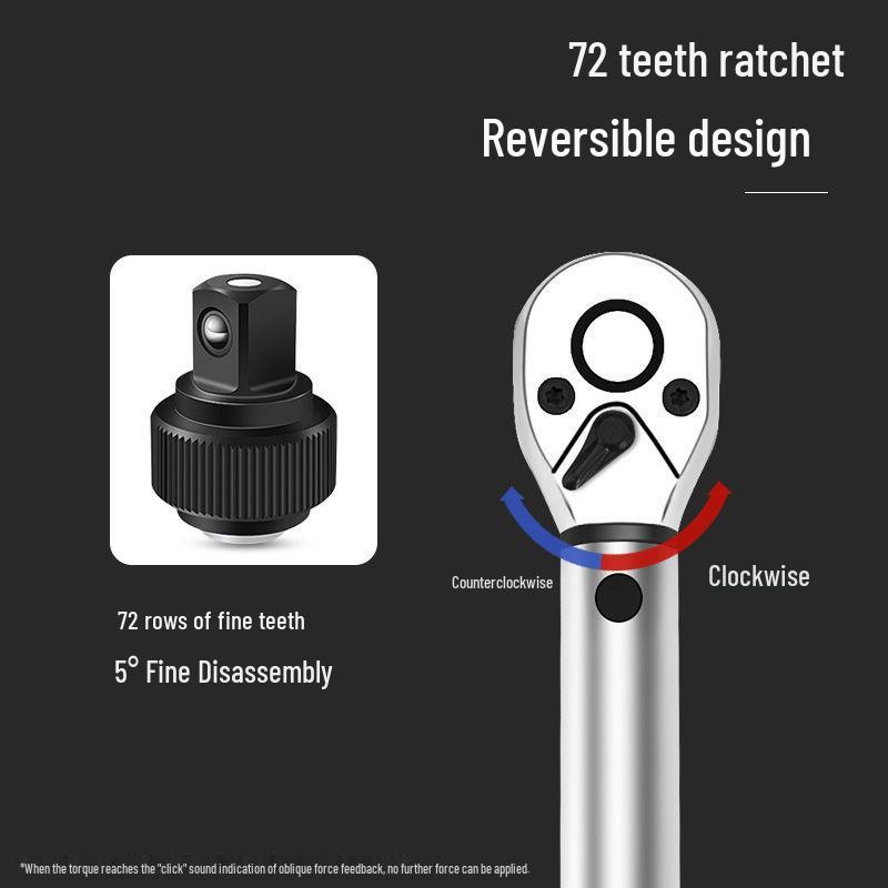 Adjustable Ratchet Torque Wrench for Auto Repair: Preset Tire & Spark Plug Socket Tool