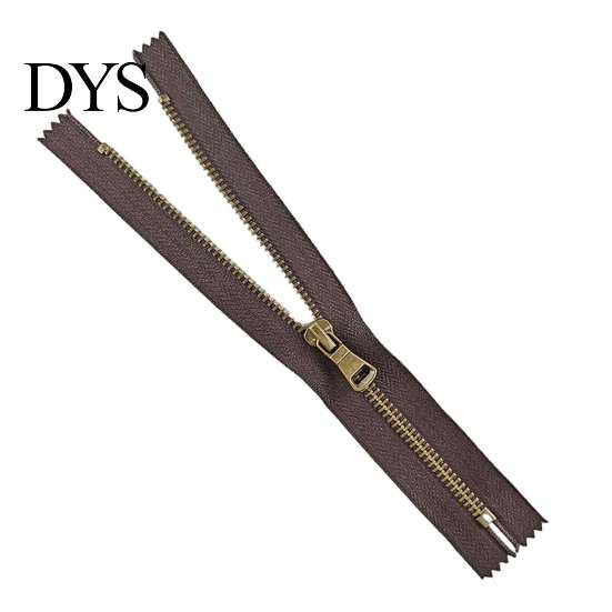 Y-Teeth Zipper 20Pcs Retro Bronze Closed-End Set, Heavy Duty Metal DIY Crafting Replacement, Non Separating for Sewing Handbags Pockets