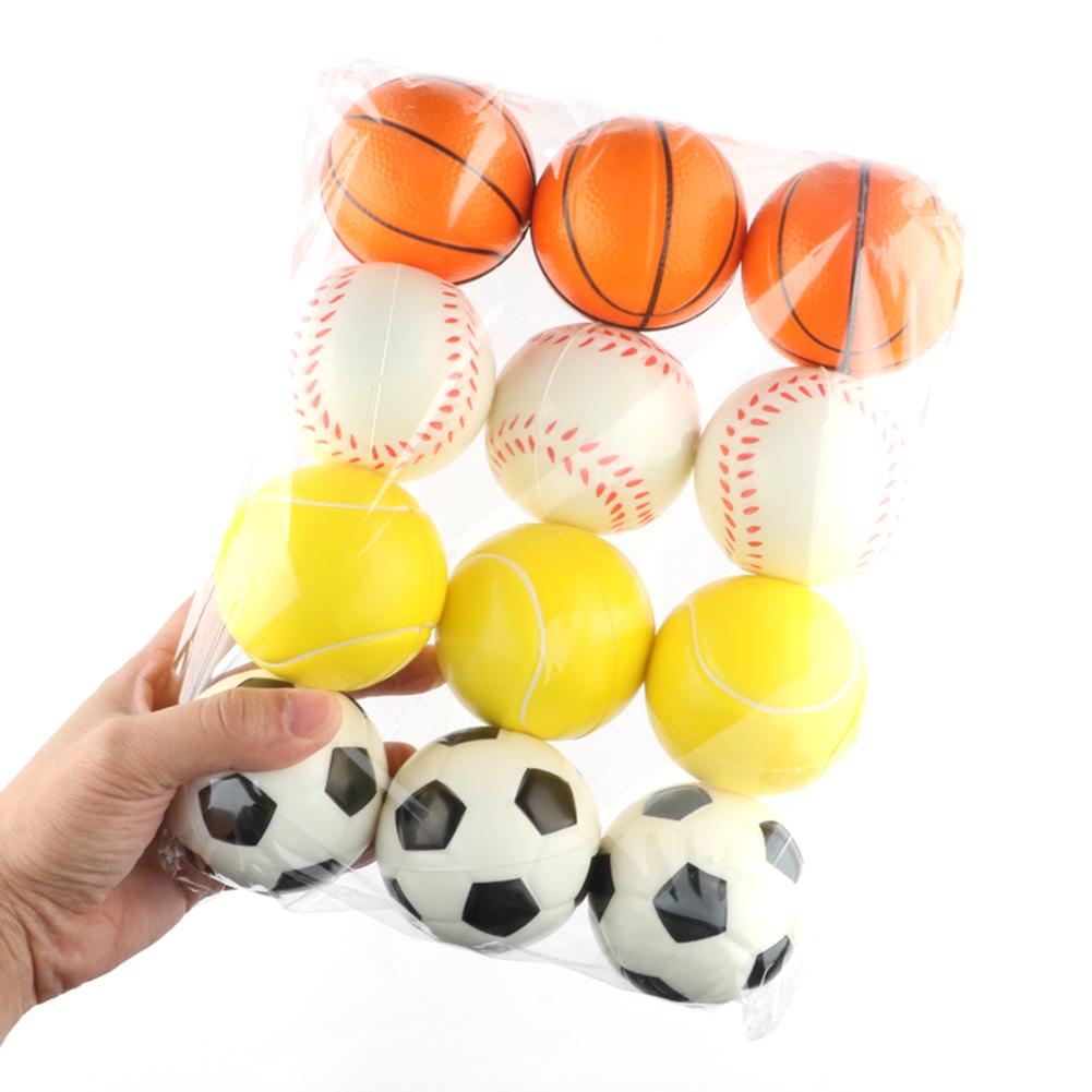 12Pcs Anti Stress Football Tennis  Mini Basketball Squeeze Baby Toy