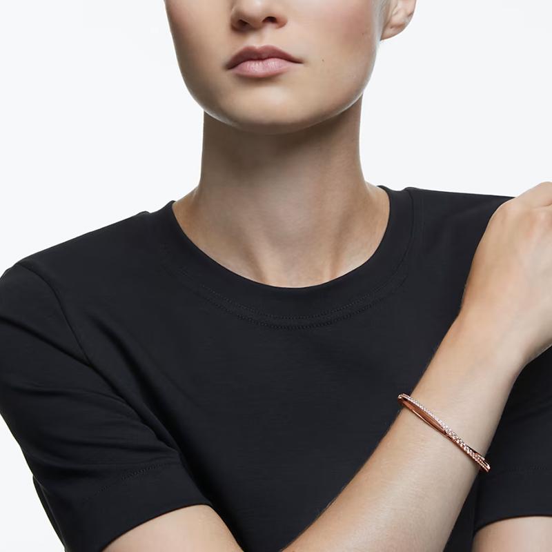 Swarovski Hyperbola Bangles Womens Rose Gold