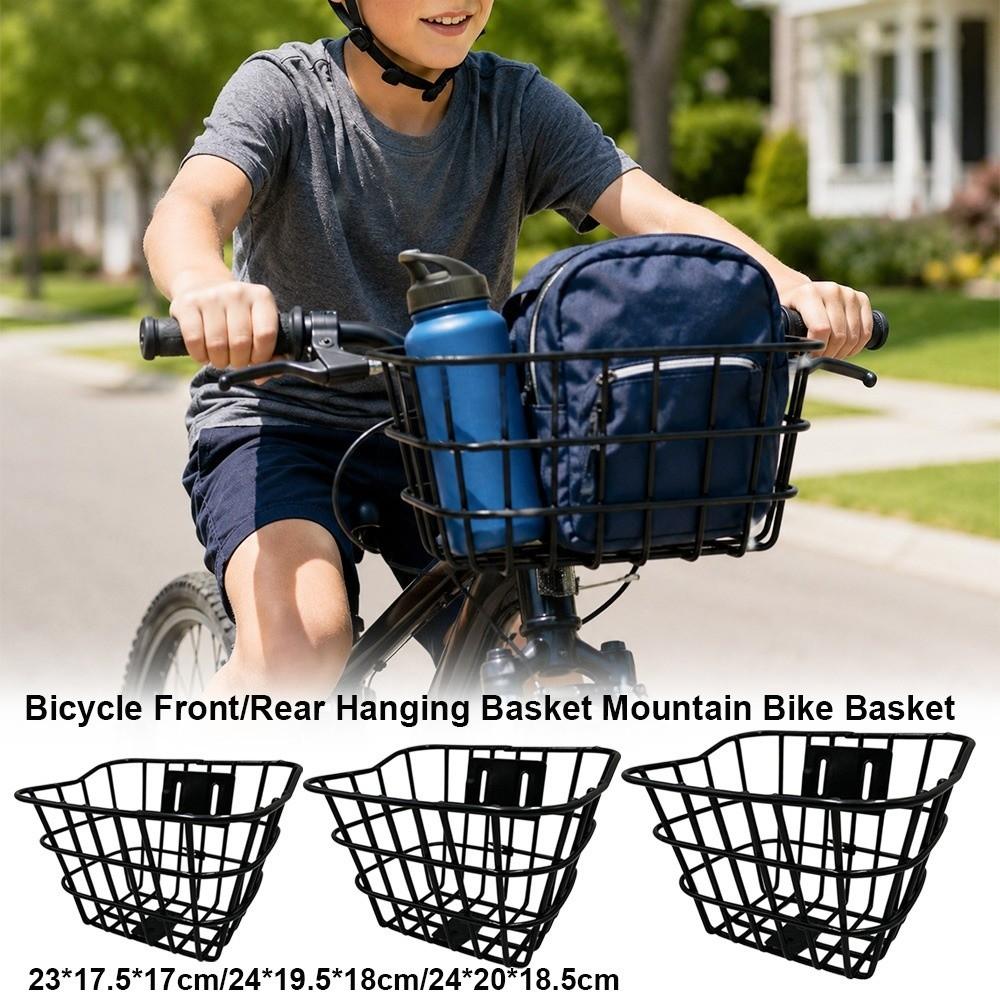 Cesto Posteriore in Metallo per Bicicletta Fissato Durevole Porta Zaino Accessori per Biciclette Pieghevoli per Bambini