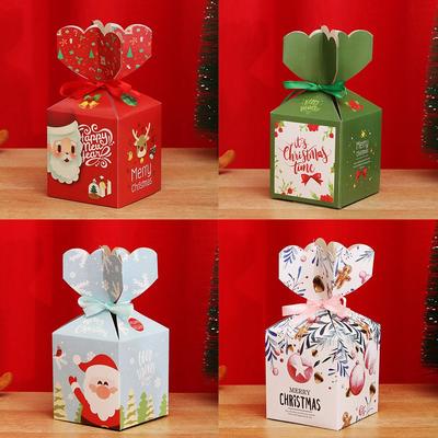 Party Decoration Xmas Gift Packing Paper Boxes Xmas Gift Boxes Cookie Package Christmas Candy Bags
