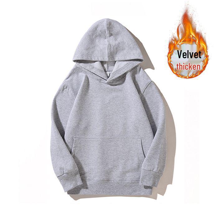 Kinder Kapuzenpullover Unifarben Rundhals - Sweatshirt aus gekämmter Baumwolle mit individuellem Logo