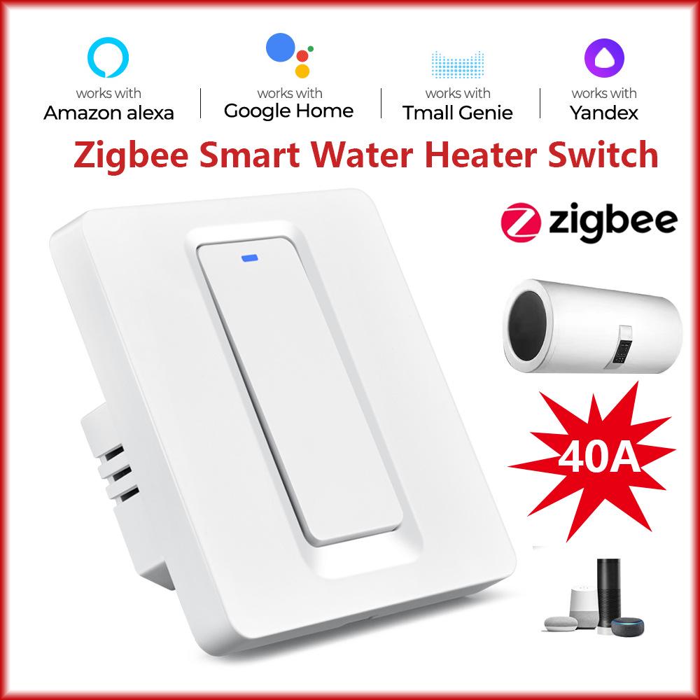 

Smart WiFi 40A Zigbee Water Heater Switch with Alexa Voice and Timer Control