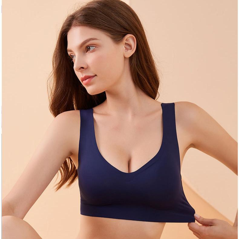 Large Size Bra Women's Seamless Bra Women's Thin Design No Steel Ring Sports Vest Style Push Up Bra