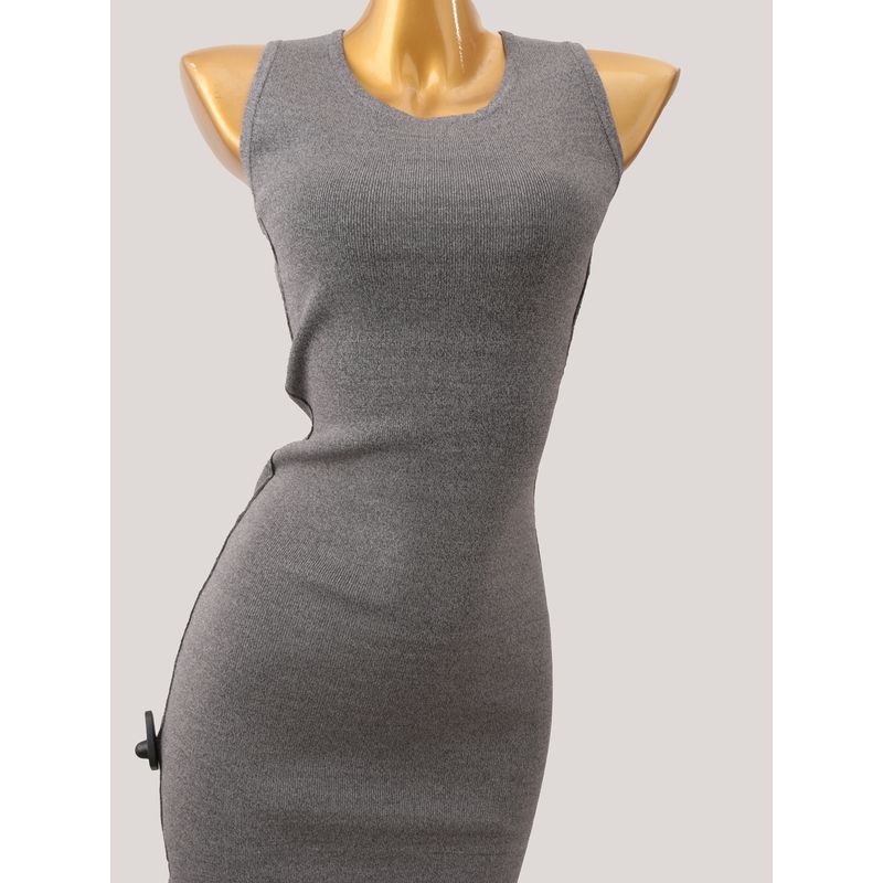 Foreign Trade High-End Ice Silk Summer Sleeveless Knitted Cami Dress Women Slim Fit Slimming Sheath Skirt