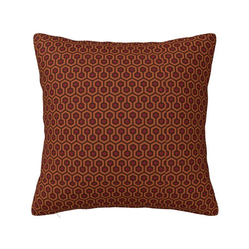 

Custom Orange Shining Looped Hexagons Overlook Hotel Carpet Nordic Throw Pillow Cover Decoration Vintage Geometric Sofa Cushion 30x30cm 12x12in