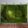 Original Mist Deep Forest Green Plants Landscape Tapestry Wall Art Hanging for Bedroom Living Room Decor Bunsen Series
