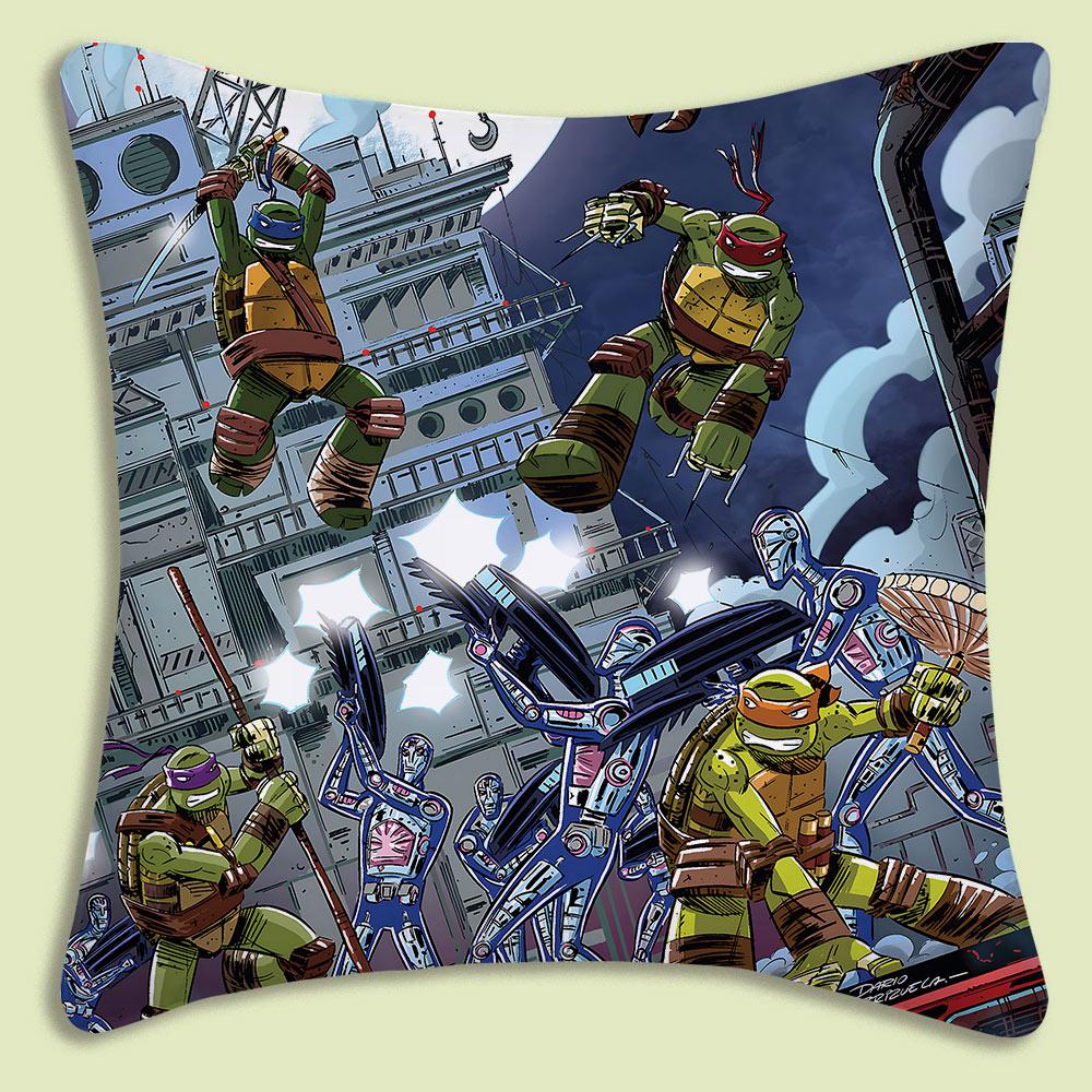 NNinja Turtles Pillow Covers Cartoon Sofa Decorative Home Doublesided Printing Short Plush Cute Cushion Cover