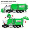 Alloy Driver's Room Sanitation Vehicle Toy Set - with Sound and Light Effects, Simulation Garbage Truck Model with 4 Trash Cans