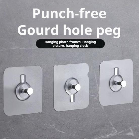 10Pcs Drill Free Adhesive Hooks Strong Load-bearing Waterproof Easy To Install Picture