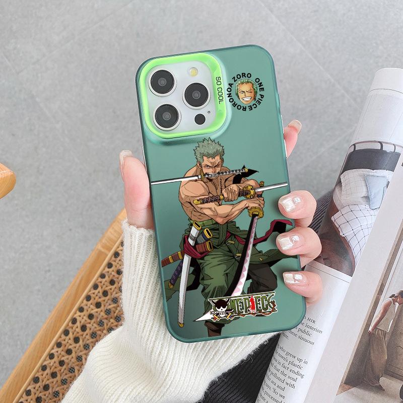 ONE PIECE Luffy Ace Mobile Phone Case iPhone17pm Trendy Cool Anti-drop Colored Silver IMD Apple 16pro Boys