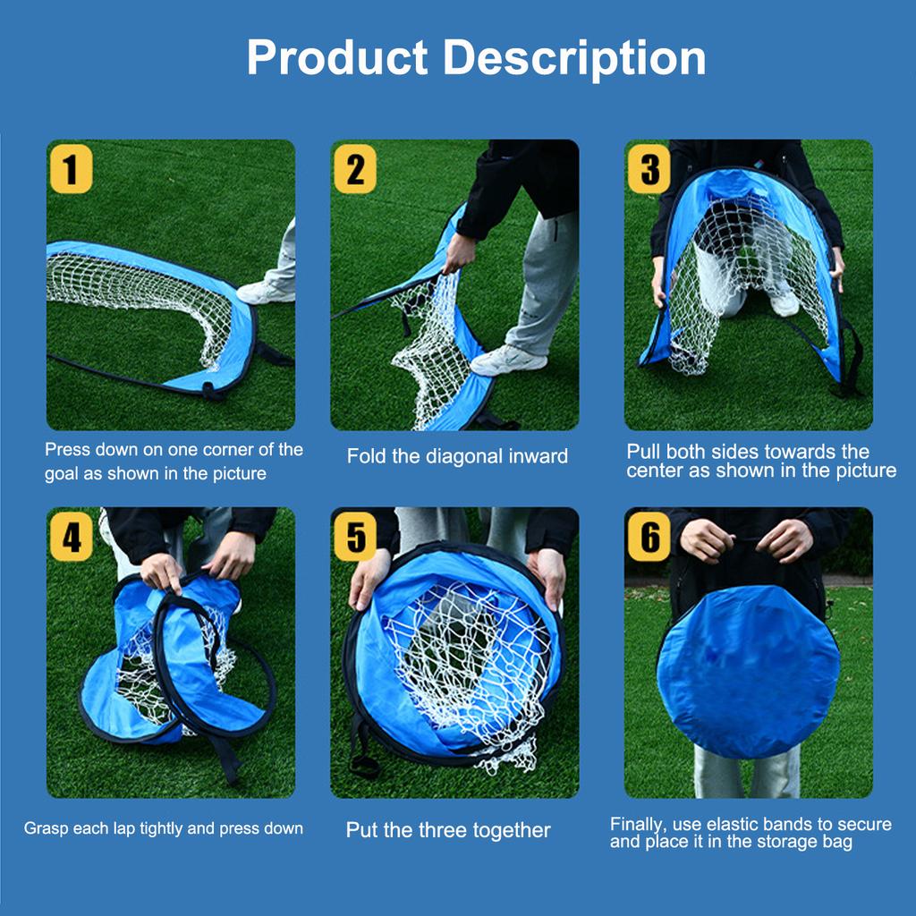 Portable Soccer Goal, Collapsible Pop-Up Training Net, Soccer Goal for Backyard and Indoor/Outdoor Use, Carrying Bag Included