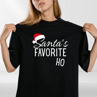 Zabawny świąteczny T-shirt Ulubione Ho Mikołaja Prezent na imprezę bożonarodzeniową dla kobiet