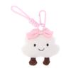 Kawaii Bow Clouds Plush Keychain Cute Sweet Cloud Stuffed Doll Keyring Bag Pendant Backpack Hanging Decoration Key Accessories