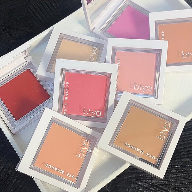 Einfarbige Rouge-Highlighter-Palette, milchiges Apricot, echtes Nude-Make-up, natürliche Kontur-Rouge-Palette für sonnenverbrannte Frauen