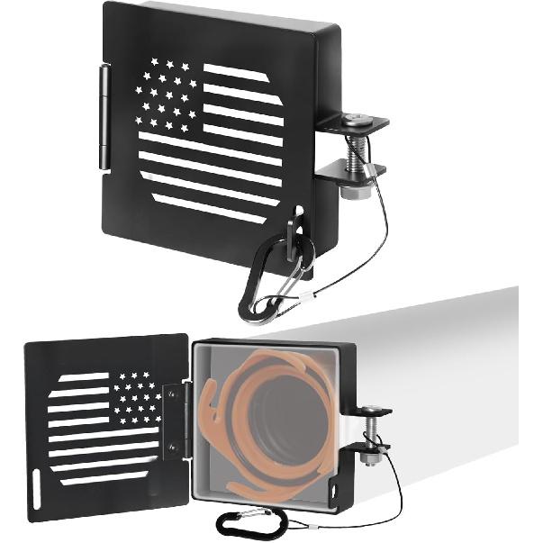 Aluminum RV Bumper End Cap 2 Pack, Fits 4-Inch Square Camper Bumpers, Sewer Hose Storage Covers With Vent Holes, Travel Trailer Motorhome Outdoor