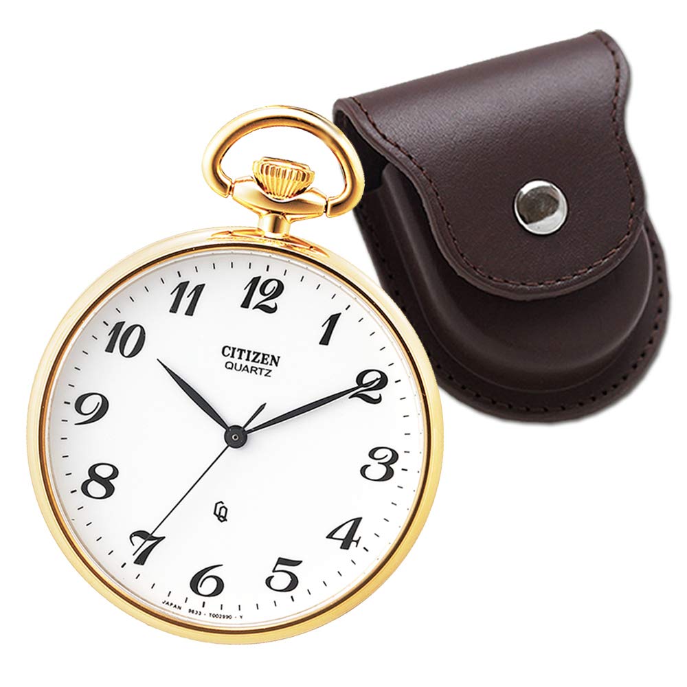 

Набір з колекції кишенькових годинників Citizen і оригінального шкіряного футляра Seibido SP408F BC0423-54A (коричневий) золотий