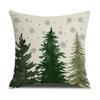 Green Christmas Tree Linen Pillowcase Joy New Year Holiday Cushion Sofa Pillowcase