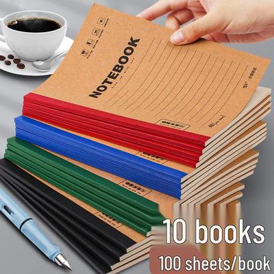Wireless Kraft Cover Notebook, Perfect for Students, A5 Soft Cover, Thick Lined B5 Diary Exercise Book