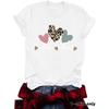 Sommar Ny Kortärmad T-shirt med Leopardmönstrat Hjärta