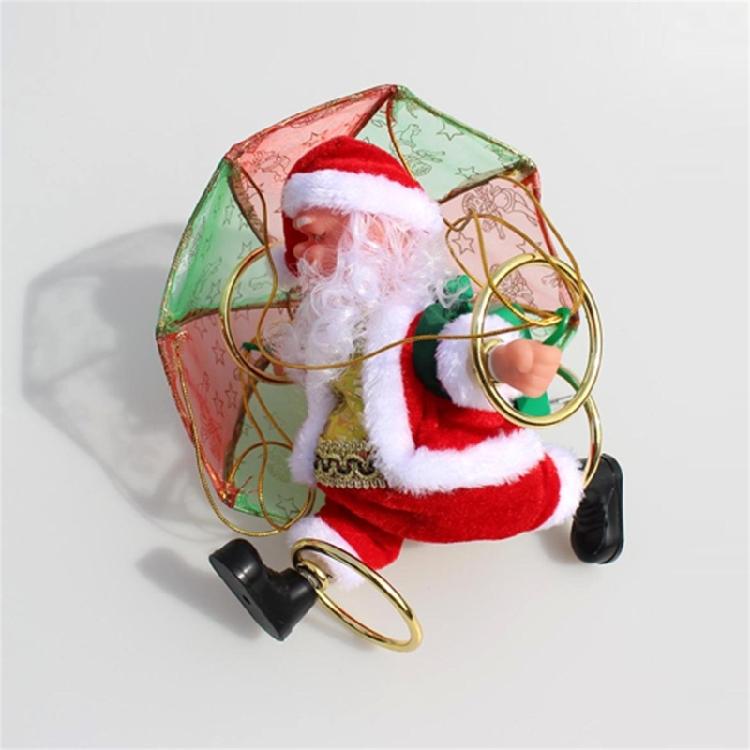 Christmas Ornaments Electric Toy Parachute Santa Clause Tumbling Dancing Decor