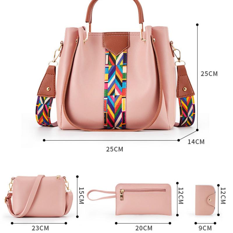 Damentasche vierteilig wild farblich passende Handtasche Umhängetasche Umhängetasche farblich passend
